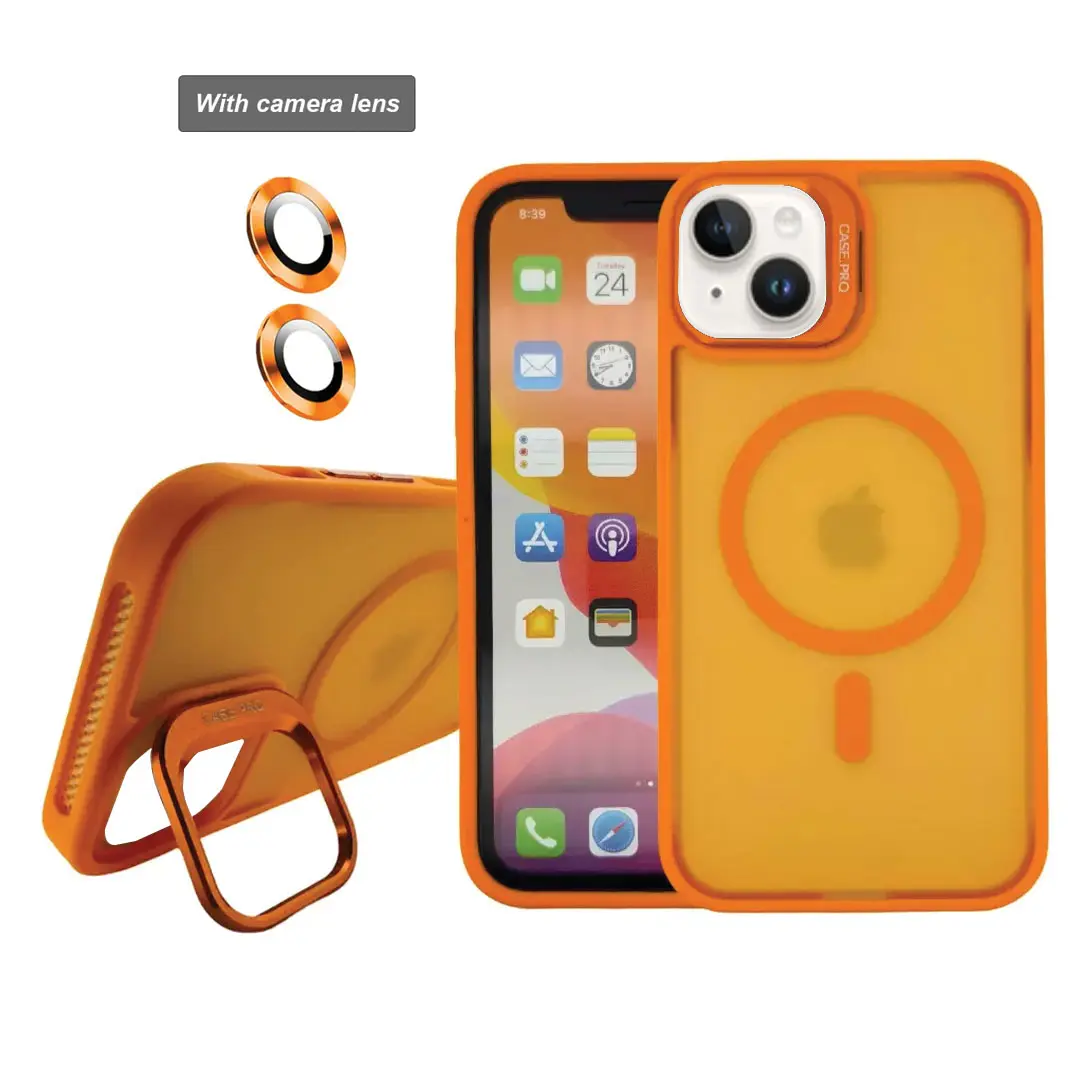 iPhone 15 Plus/iPhone 14 Plus MagSafe Smoke Camera Stand Orange